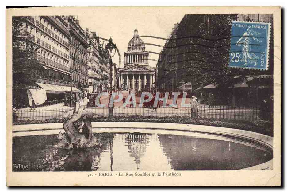 CPA Paris La Rue Soufflot Et Le Pantheon