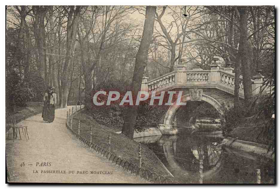 CPA Paris La Passerelle Du Parc Montceau