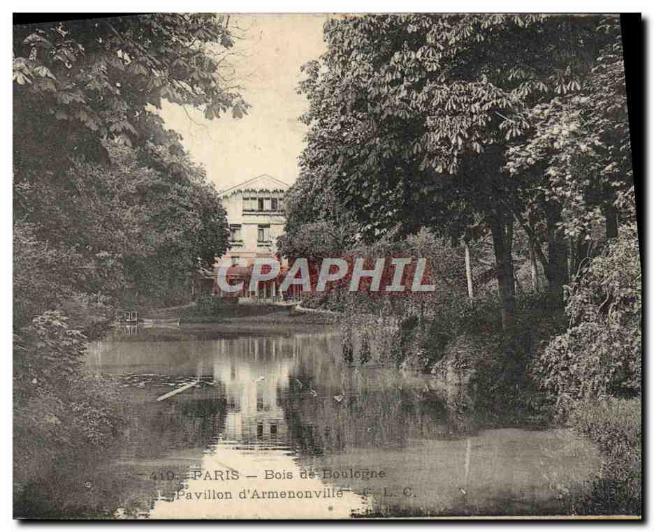 CPA Paris Bois De Boulogne Pavillon d'ARmenonville Publicite Georges Saillant Rue de Champagne Halle aux vins Vins
