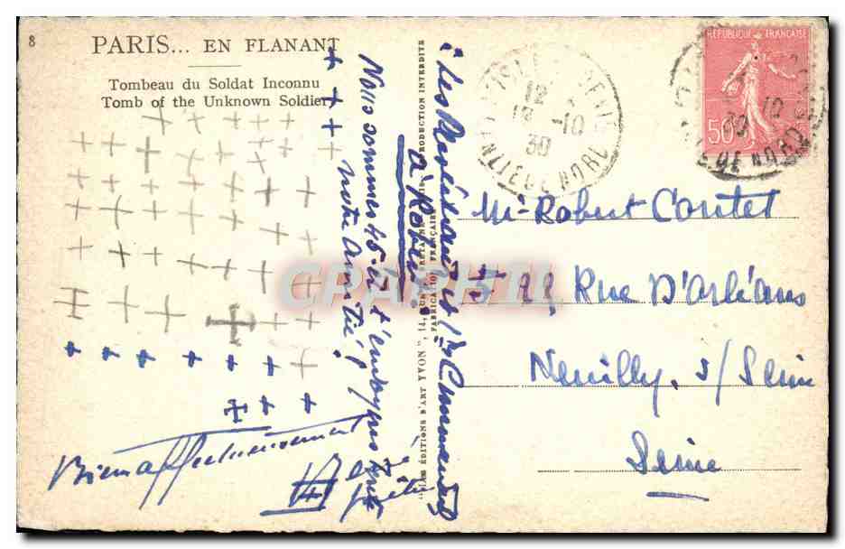CPA Paris En Flanant Tombeau Du Soldat inconnu — Rückseite