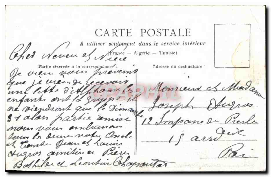 CPA Paris Victor Hugo — Rückseite
