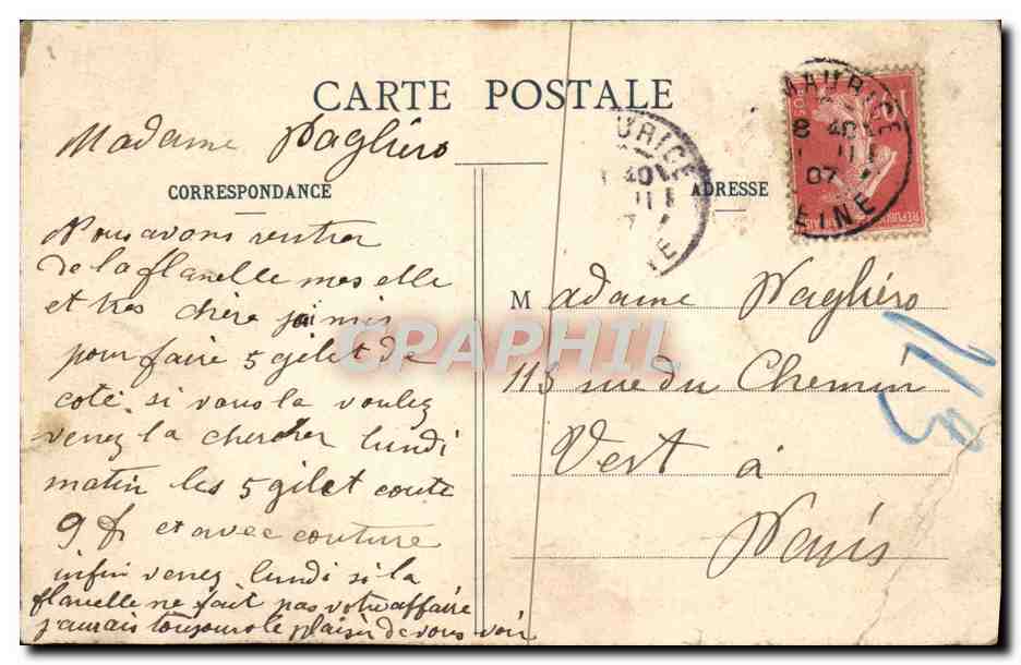 CPA Paris Buttes Chaumont Entre les Rochers — Verso