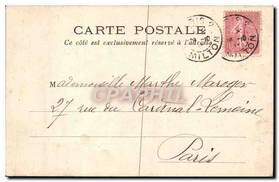 CPA Paris L'Institut — Rückseite
