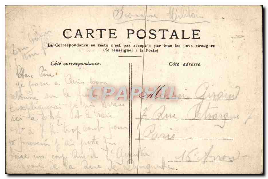 CPA Paris La Madeleine — Rückseite