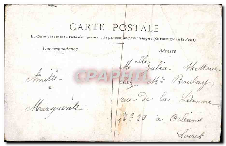 CPA Paris Arc De Triomphe — Rückseite