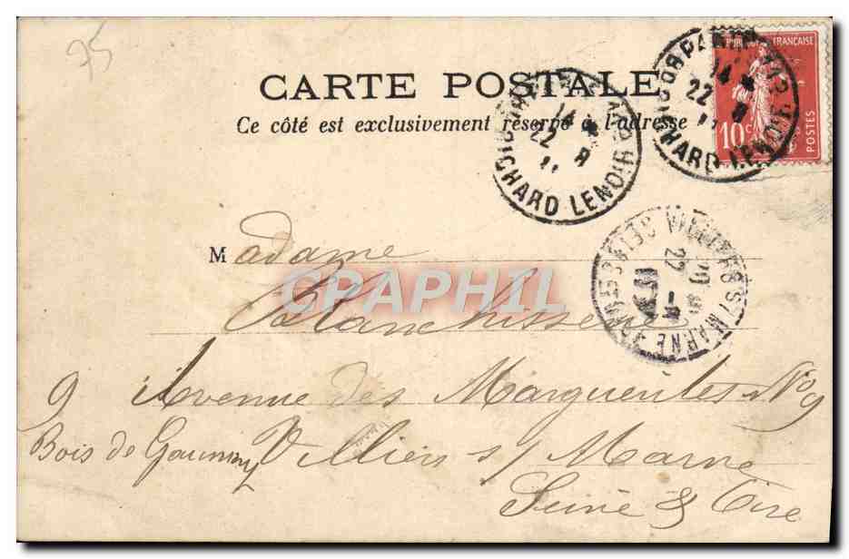 CPA Paris Eglise Saint Philippe du Roule — Rückseite