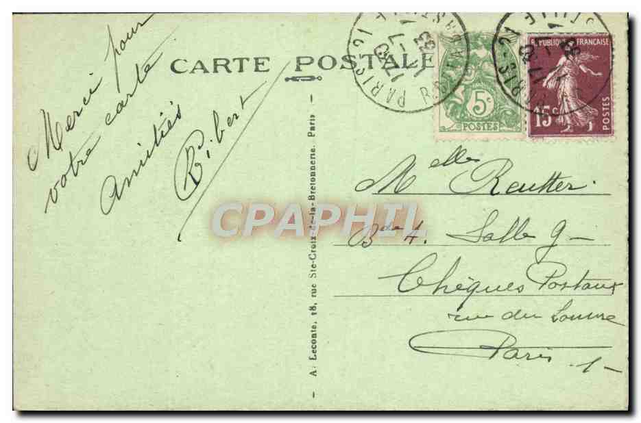 CPA Paris Le Trocadero  — Rückseite