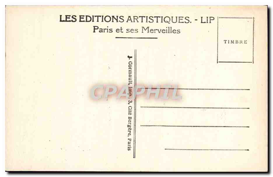 CPA Paris La Chambre des Deputes et le Pont de la Concorde Bateau Peniche — Rückseite