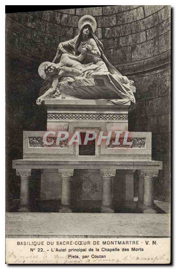 CPA Paris Basilique du Sacre Coeur L'autel principal de la chapelle des Morts Pieta par Coutatn