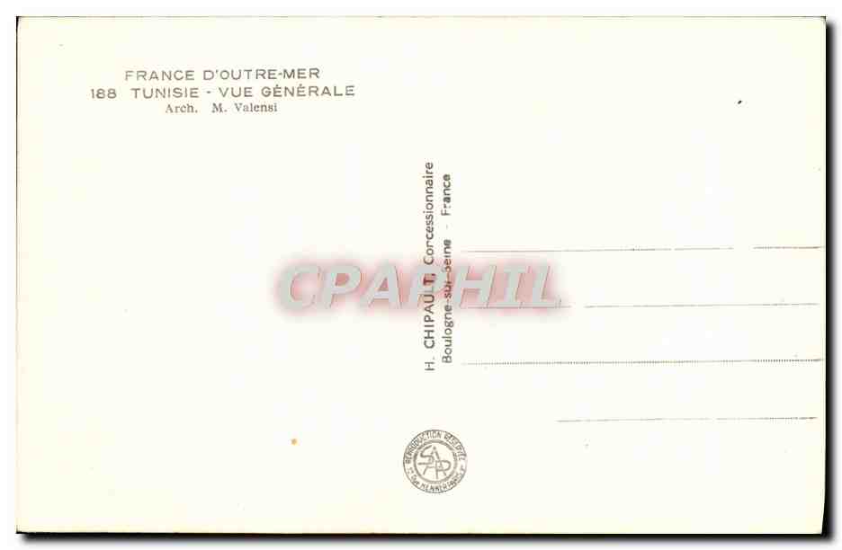 Vue générale de Tunisie — Exposition Internationale Paris 1937 — Rückseite