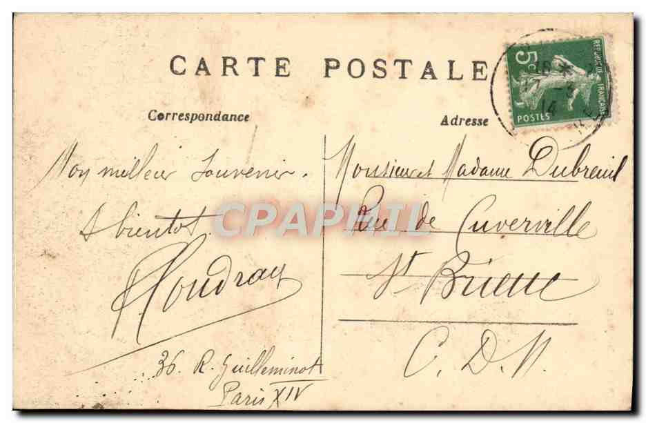CPA Paris La Basilique du Sacre Coeur et le Campanile — Rückseite