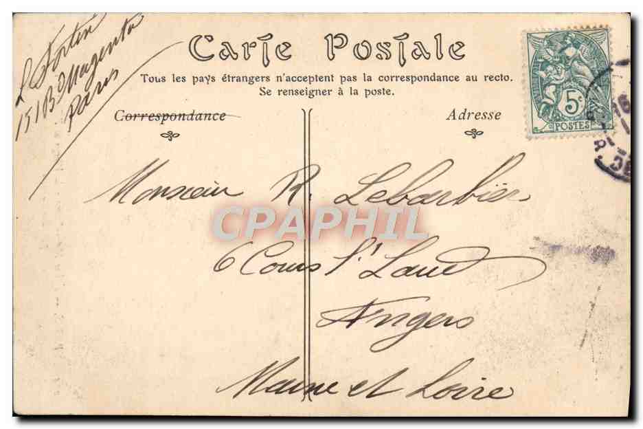 CPA Paris Eglise Notre Dame la Vierge et L'Enfant Bouchardon  — Verso