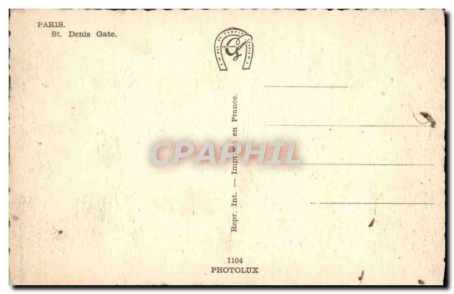 CPA Paris La porte Saint Denis — Verso