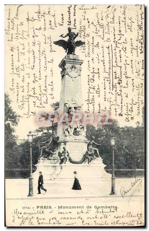 CPA Paris Monument de Gambetta