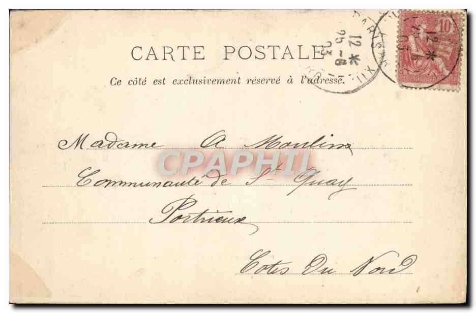 CPA Paris Place Daumesnil et le Chateau d'Eau Lion — Rückseite