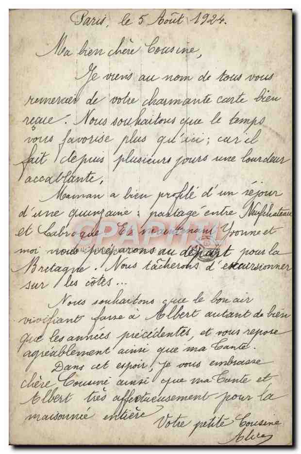 CPA Paris L'Eglise Notre Dame — Verso