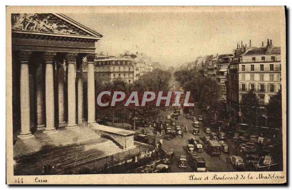 CPA Paris Place et boulevard de la Madeleine