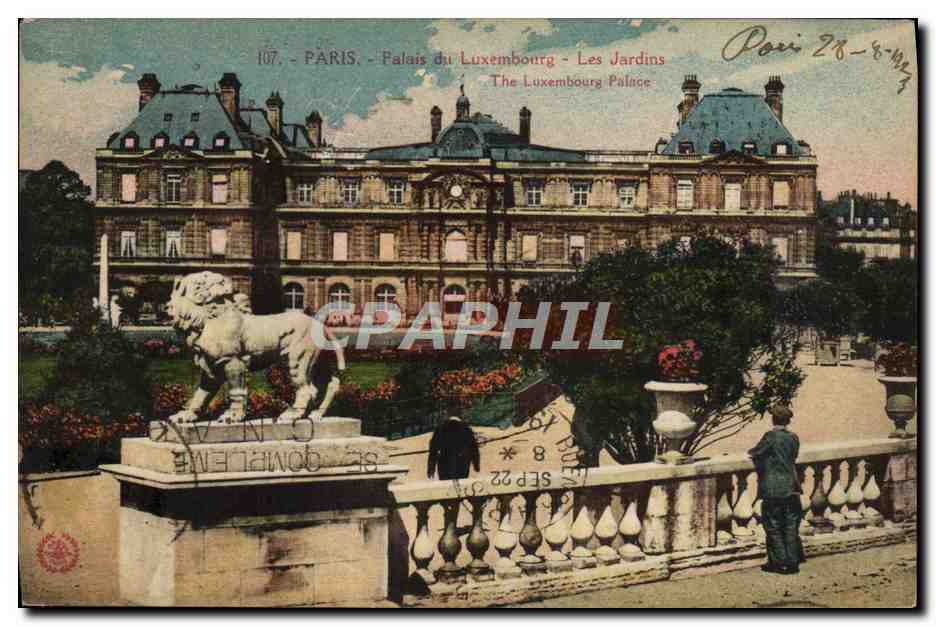 CPA Paris Palais de Luxembourg Les Jardins Lion