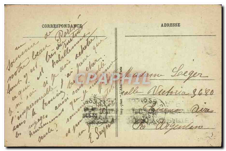 CPA Paris Palais de Luxembourg Les Jardins Lion — Verso