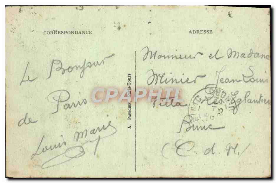 CPA Paris L'Avenue du Bois de Boulogne Arc de Triomphe — Rückseite