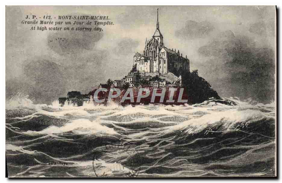 Mont-Saint-Michel — Grande Marée par un Jour de Tempête — J.P. 442