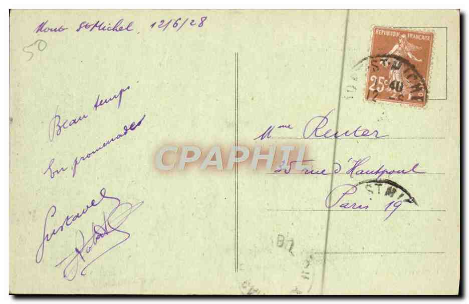 Mont-Saint-Michel — Grande Marée par un Jour de Tempête — J.P. 442 — Verso