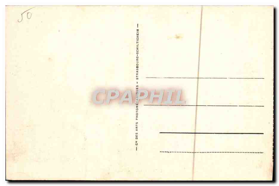 Mont-Saint-Michel — Vue générale, côté Est — Cie des Arts, Strasbourg-Schiltigheim — Verso