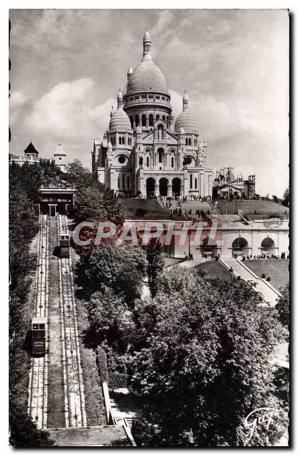 CPM Paris Et Ses Merveilles Basilique du Sacre Coeur de Montmartre et funiculaire