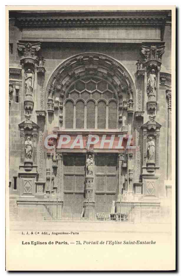 CPA Paris Les Eglises Portail de l'eglise Saint Eustache