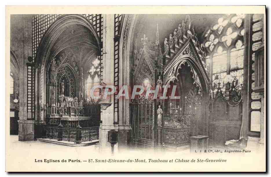 CPA Paris Saint Etienne du Mont Tombeau et chasse de Ste Genevieve