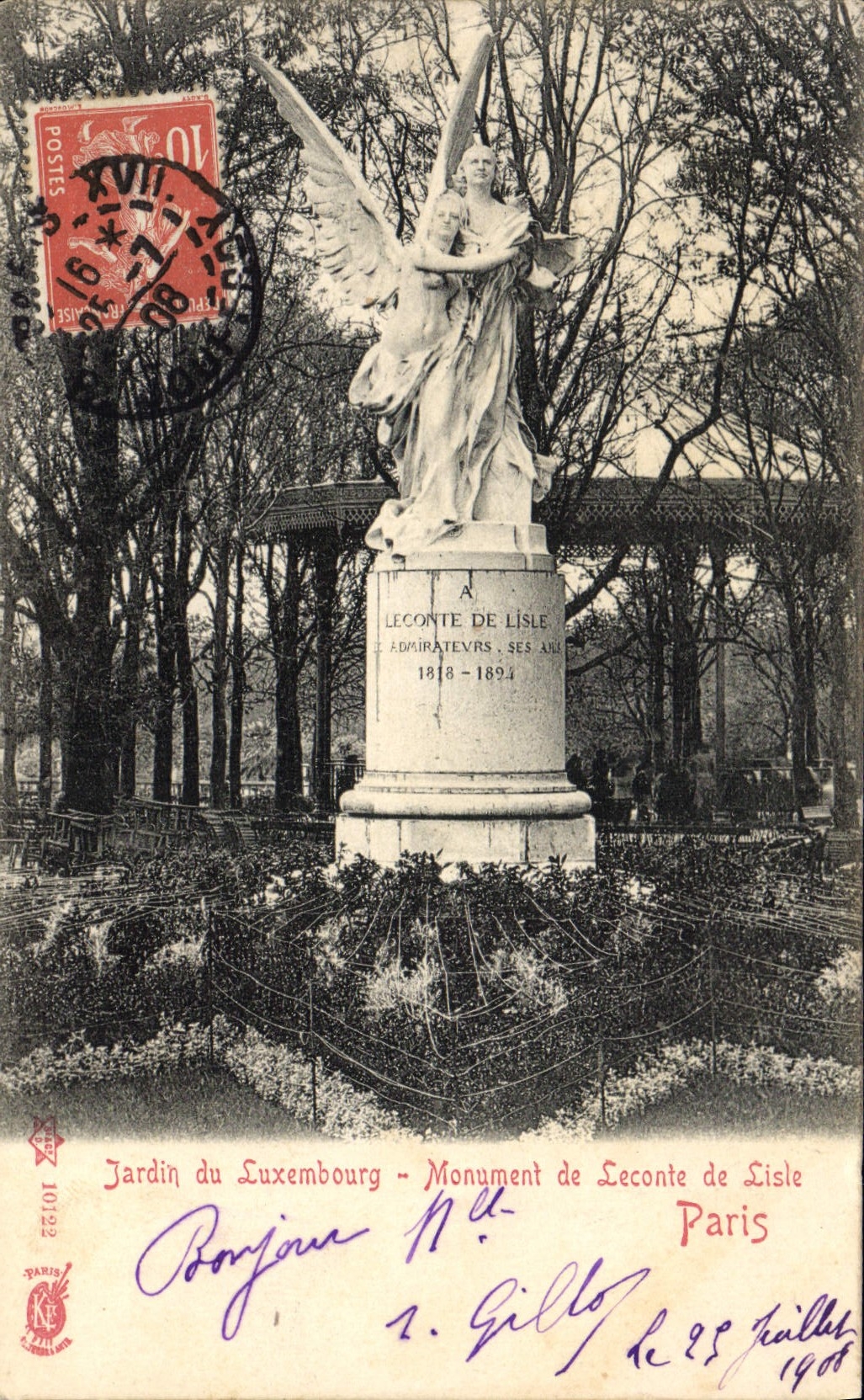 CPA Paris Jardin du Luxembourg Monument de Leconte de Lisle