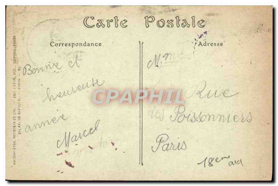 CPA Paris Le Parc du Champ de Mars et la Tour Eiffel — Rückseite
