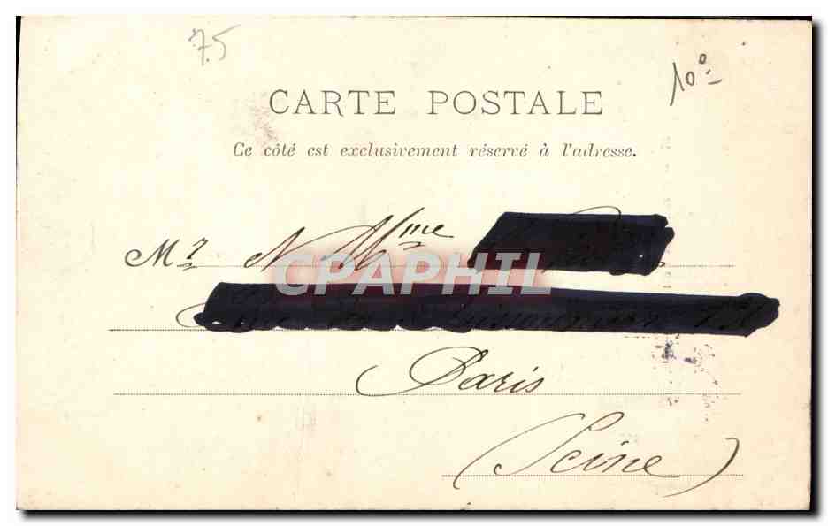 CPA Paris La Porte St Denis — Verso