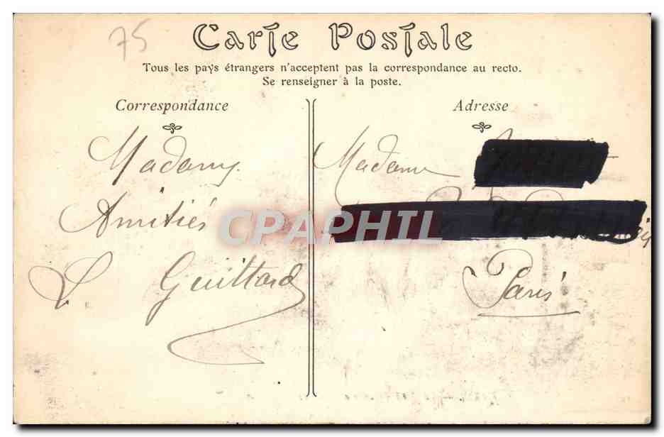 CPA Paris Le Quai d'Orsay et la Gare D'Orleans — Rückseite