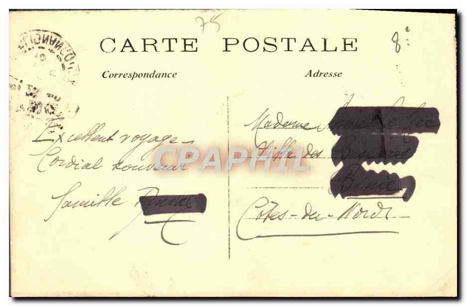 CPA Paris Pette Palais des Champs Elysees — Rückseite