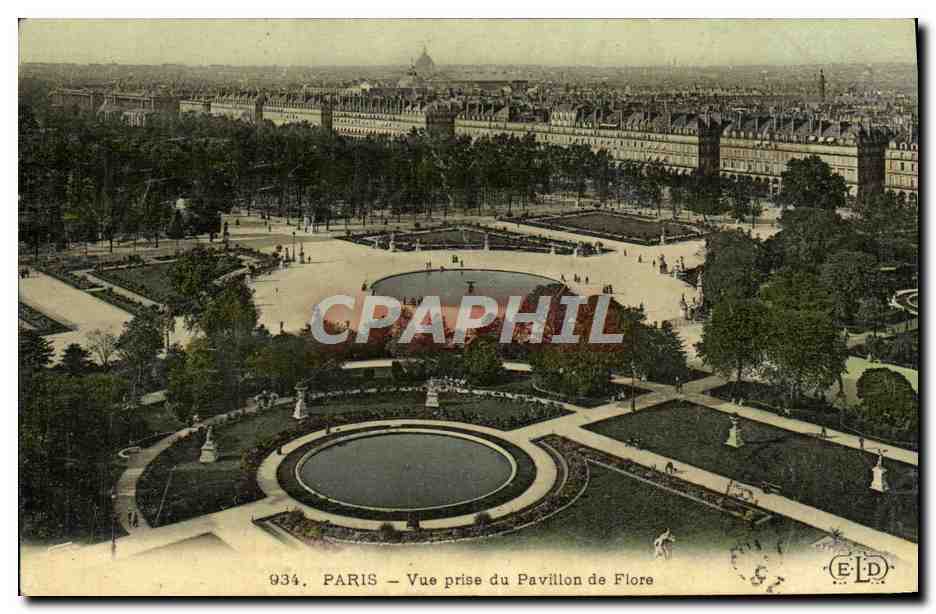 CPA Paris Vue Prise du Pavillon de Flore (carte toilee)