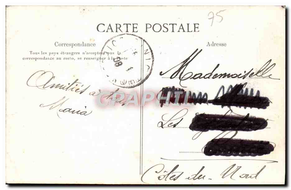 CPA Paris Vue Prise du Pavillon de Flore (carte toilee) — Rückseite