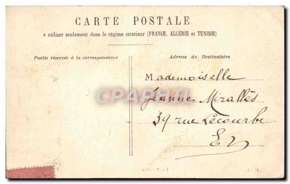 CPA Paris La Bourse — Rückseite