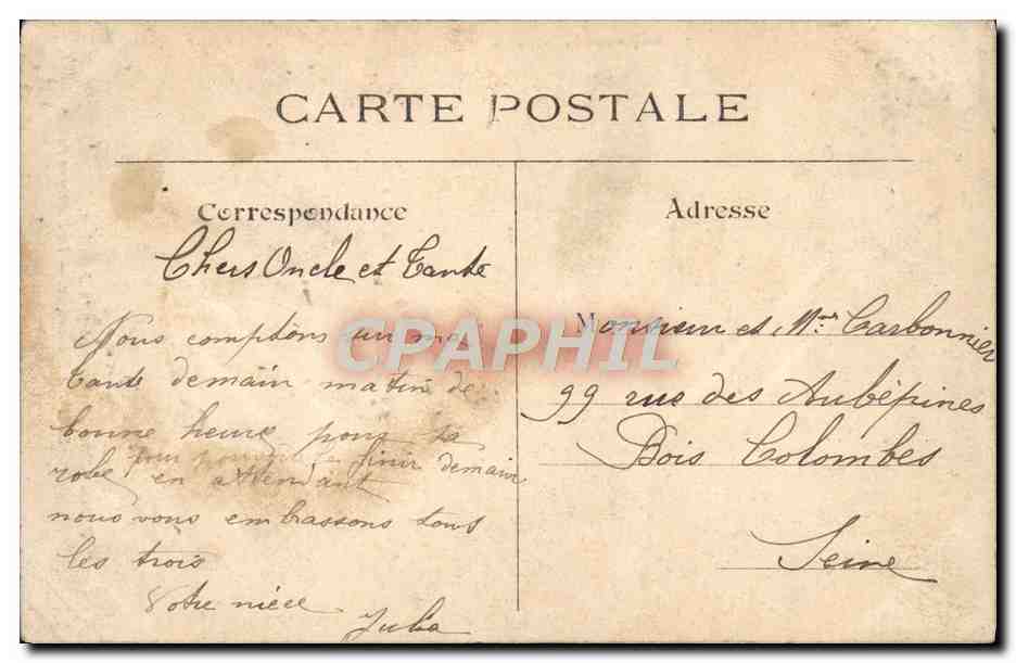 CPA Paris Ses Squares et ses Jardins Parc Monceau Le portique romain — Rückseite