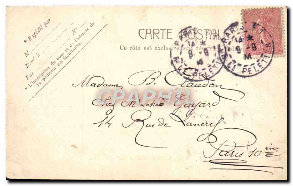 CPA Paris Boulevard des Italiens — Verso