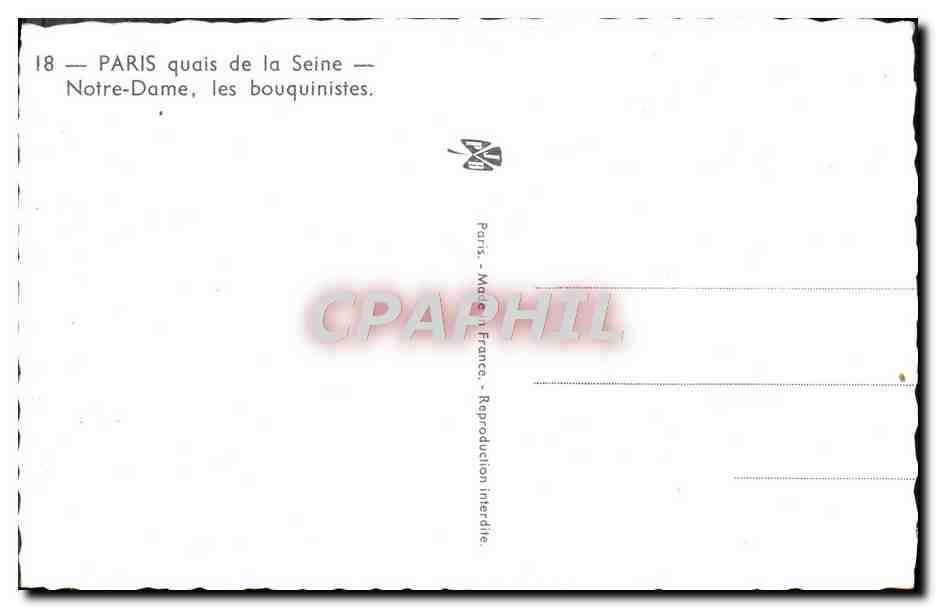 CPM Paris Quais de la Seine Notre Dame Les bouquinistes — Rückseite