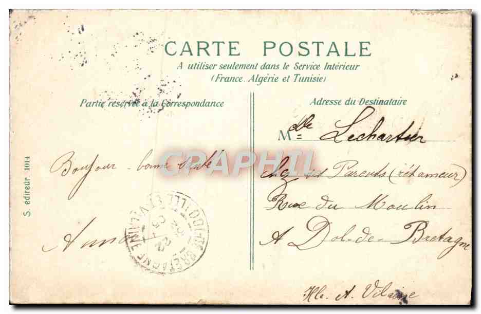 CPA Paris LE Louvre et Monument de Gambetta — Rückseite