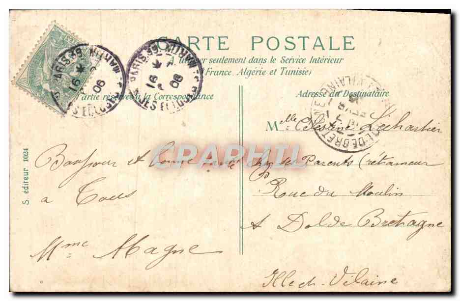 CPA Paris Palais du Luxembourg — Verso