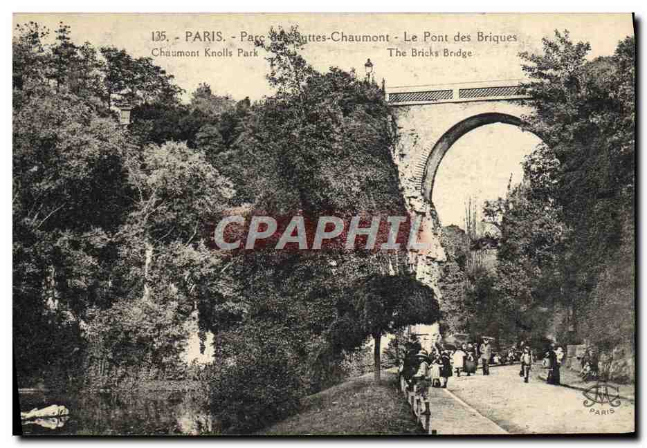CPA Paris Parc des Buttes Chaumont Le pont des briques