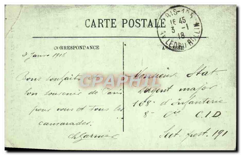 CPA Paris Hotel de Ville La Salle des Fetes — Rückseite