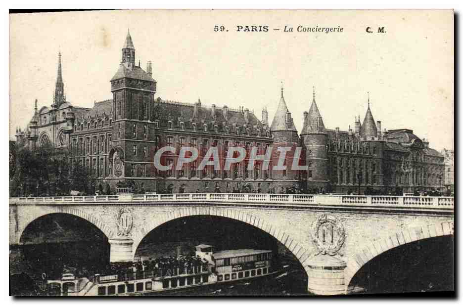 CPA Paris La Conciergerie Bateau Peniche 