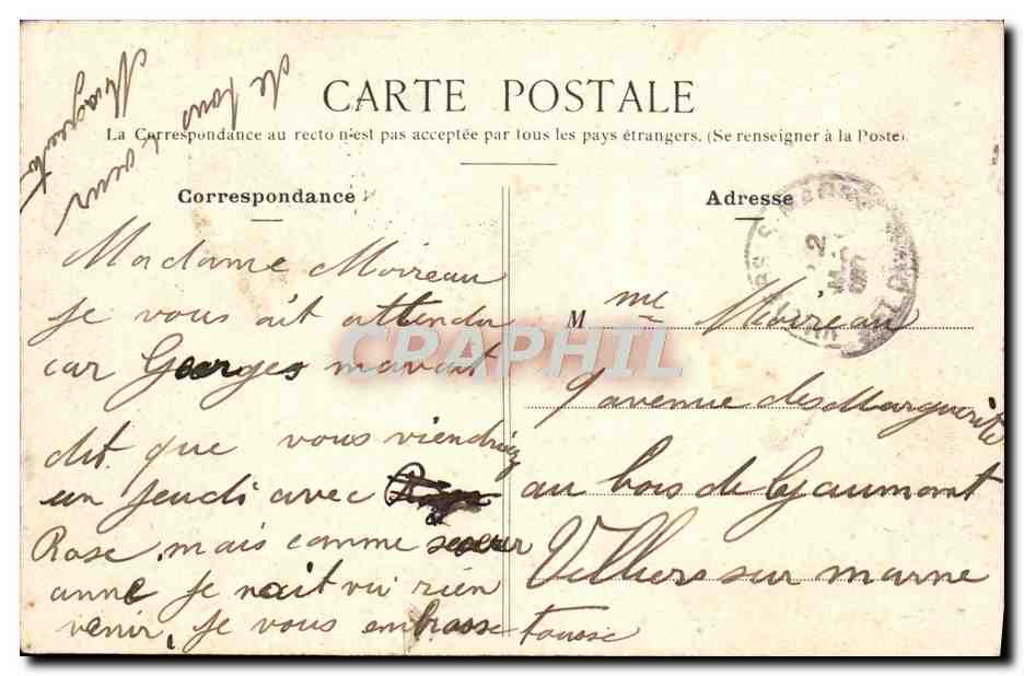 CPA Paris Buttes Chaumont — Verso