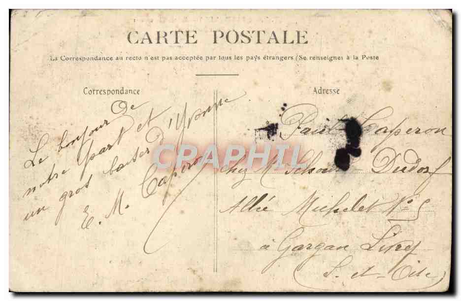 CPA Paris Buttes Chaumont Le pont suspendu — Verso