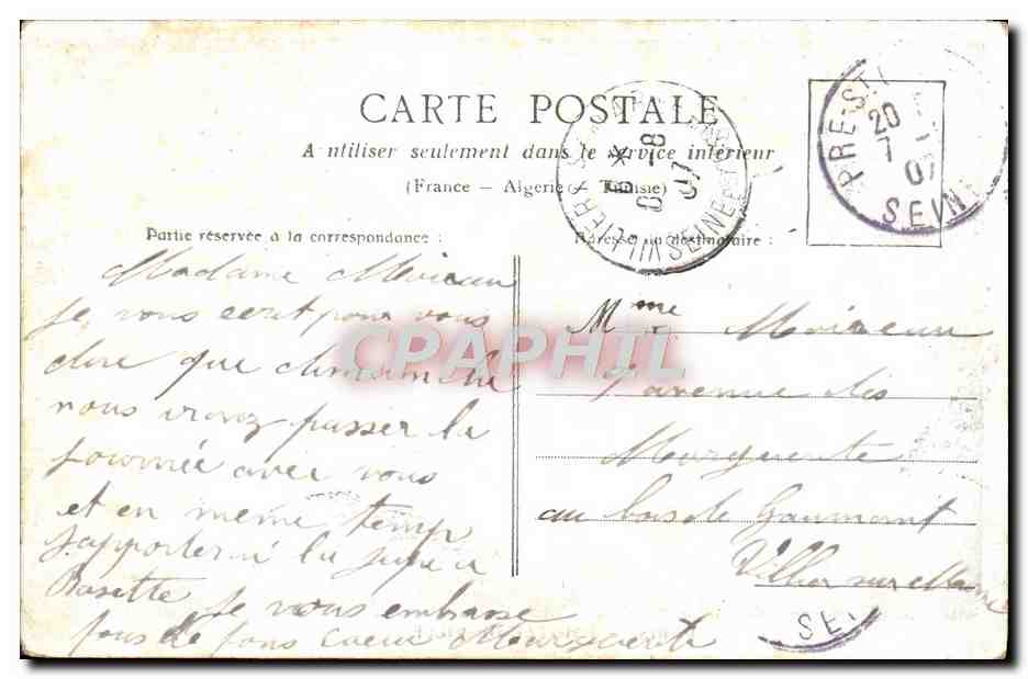 CPA Paris L'Hotel De Ville — Rückseite