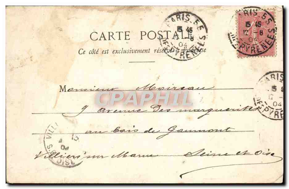CPA Paris Buttes Chaumont Le Pont de briques — Verso